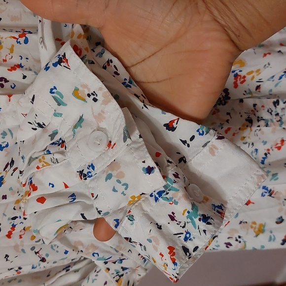 BeachLunchLounge Multicolor Abstract Print Long Sleeve Button Front Shirt Size M - Picture 5 of 9